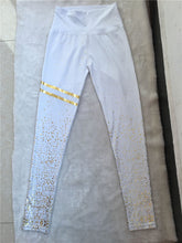 Load image into Gallery viewer, Pad Hot stamping Two Piece Suit Women Patchwork Yoga Set Sport Fitness Women Pants Leggings Push Up Yoga Pants Summer Sportswear