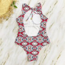 Load image into Gallery viewer, Striped Women One Piece Swimsuit Swimwear Printed Summer Bathing Suit Tropical Bodysuit-1