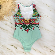 Load image into Gallery viewer, Striped Women One Piece Swimsuit Swimwear Printed Summer Bathing Suit Tropical Bodysuit-1