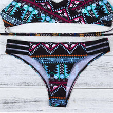 Load image into Gallery viewer, Purple Fashion Women Bohemia Push-Up Padded Bra Beach Bikini