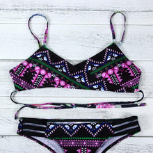 Load image into Gallery viewer, Purple Fashion Women Bohemia Push-Up Padded Bra Beach Bikini