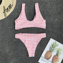 Load image into Gallery viewer, Womens Bikini Set High Waist Knotted Swimwear