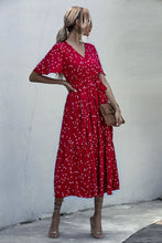 Load image into Gallery viewer, Dot Print V Neck Women Boho Style Summer Beach Long Dress