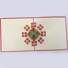 Load image into Gallery viewer, 3pcs/lot Handmade 3D Design Stand Up Christmas Tree Greeting Card Holiday Happy New Year Holiday Gift Bright Color