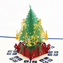 Load image into Gallery viewer, 3pcs/lot Handmade 3D Design Stand Up Christmas Tree Greeting Card Holiday Happy New Year Holiday Gift Bright Color