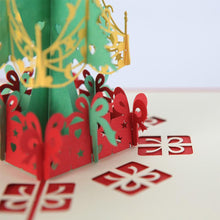 Load image into Gallery viewer, 3pcs/lot Handmade 3D Design Stand Up Christmas Tree Greeting Card Holiday Happy New Year Holiday Gift Bright Color