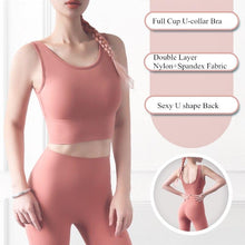 Load image into Gallery viewer, Full Cup Shockproof Sports Bra Gym Brassiere sport femme Fitness Push Up Sport Bra Yoga Tops U Back