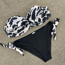 Load image into Gallery viewer, Printed Flowers Sexy Solid Color Bikini Women Swimwear Bandeau Biquini Swimsuit Female Bathing Suit Push Up Bikini Set Beachwear
