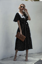 Load image into Gallery viewer, Dot Print V Neck Women Boho Style Summer Beach Long Dress