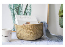 Load image into Gallery viewer, Seaweed Wicker Basket Rattan Hanging Flowerpot Flowerpot Dirty Clothes Dirty Clothes Basket Storage Basket WF1015