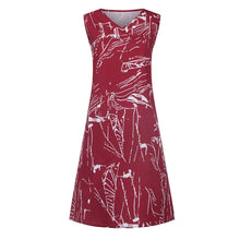 Load image into Gallery viewer, Women's Dresses Sleeveless V-neck Boho Print Midi Dress