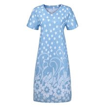 Load image into Gallery viewer, Summer Dot Floral Print V-Neck Short Sleeves Midi Dress