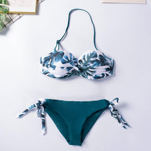 Load image into Gallery viewer, Printed Flowers Sexy Solid Color Bikini Women Swimwear Bandeau Biquini Swimsuit Female Bathing Suit Push Up Bikini Set Beachwear