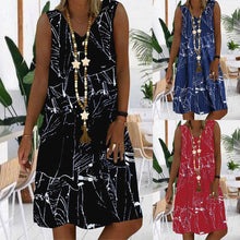 Load image into Gallery viewer, Women's Dresses Sleeveless V-neck Boho Print Midi Dress