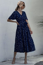 Load image into Gallery viewer, Dot Print V Neck Women Boho Style Summer Beach Long Dress