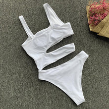Load image into Gallery viewer, Sexy Cross Bandage One Piece Hollow Out Swimsuit