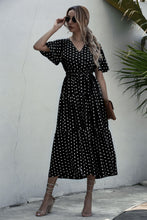 Load image into Gallery viewer, Dot Print V Neck Women Boho Style Summer Beach Long Dress
