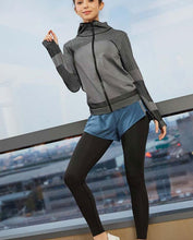 Load image into Gallery viewer, Splice Color Gym Workout Jackets Women Quick Dry Yoga Seamless Sport Fitness Coat Outwear Zipper Training Running Jacket Women's