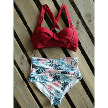 Load image into Gallery viewer, Sexy High Waist Bikini Floral Halter Plus Size Swimwear Women Swimsuit Female Bikini Set Bodysuit Bathing Suit Summer Biquini XXL