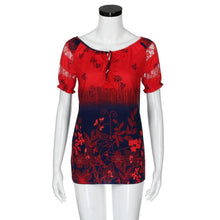 Load image into Gallery viewer, Womens Lace Blouses Summer Short Sleeve Tops Loose Shirt