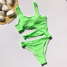 Load image into Gallery viewer, Sexy Cross Bandage One Piece Hollow Out Swimsuit