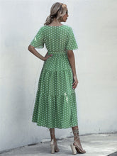 Load image into Gallery viewer, Dot Print V Neck Women Boho Style Summer Beach Long Dress