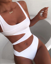 Load image into Gallery viewer, Sexy Cross Bandage One Piece Hollow Out Swimsuit