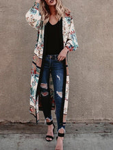 Load image into Gallery viewer, White Fashion Floral Printed Cover-up Outwear