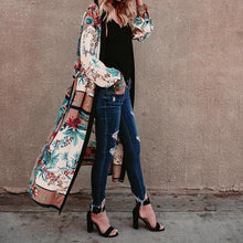Load image into Gallery viewer, White Fashion Floral Printed Cover-up Outwear