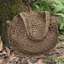 Load image into Gallery viewer, Exquisite Retro Women Hollowed Round Straw Weaving Bag