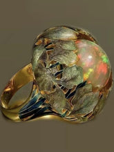 Load image into Gallery viewer, Flower Stone Opal Anel Exaggerated Personality Fabulous Gold Anillos Ring