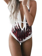Load image into Gallery viewer, Leaf Print One Piece Beach Swimsuit Swimwear Bathing Monokini Push Up Padded Bikini