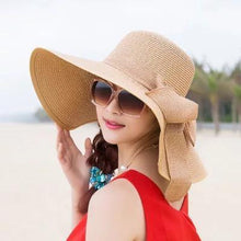 Load image into Gallery viewer, Large Brim Solid Color Floppy Hat Sun Hat Beach Women Hat Foldable Summer UV Protect Travel Casual Hat Female