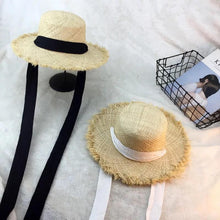 Load image into Gallery viewer, Handmade Weave Raffia Sun Hats For Women Summer Women Outdoors Sunshade Straw Hat Beach Hat Foldable Hat