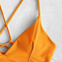 Load image into Gallery viewer, Solid Color Top Floral Bottom Bikini Cut Flowers Two Piece Swimsuit Push up Swimwear Beachwear swimming suit