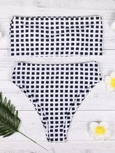 Load image into Gallery viewer, Bikini Set Swimwear Push-Up Padded Plaid Bra Swimsuit Beachwear strapless bikini