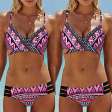 Load image into Gallery viewer, Red Fashion Women Bohemia Push-Up Padded Bra Beach Bikini