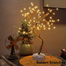 Load image into Gallery viewer, LED Night Light Mini Christmas Twinkling Tree Copper Wire Garland Lamp For Holiday Home Kids Bedroom Decor Luminary Fairy Lights