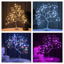Load image into Gallery viewer, LED Night Light Mini Christmas Twinkling Tree Copper Wire Garland Lamp For Holiday Home Kids Bedroom Decor Luminary Fairy Lights
