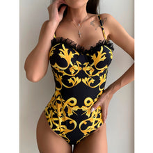 Load image into Gallery viewer, Lace Push Up Swimwear  Sexy Women One Piece Swimsuit Female Print Thong Brazilian Monokini Bathing Suit Women
