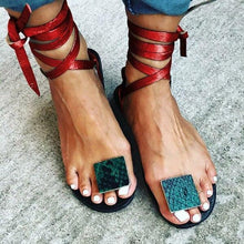 Load image into Gallery viewer, Nude Straps Rome Sandals Women Flat Sandals Women's Shoes