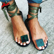 Load image into Gallery viewer, Nude Straps Rome Sandals Women Flat Sandals Women's Shoes