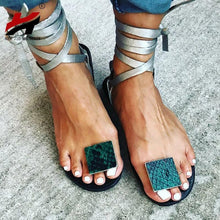 Load image into Gallery viewer, Nude Straps Rome Sandals Women Flat Sandals Women's Shoes