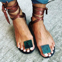 Load image into Gallery viewer, Nude Straps Rome Sandals Women Flat Sandals Women's Shoes
