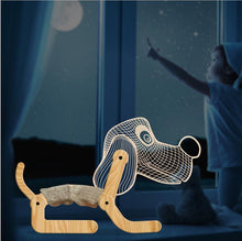Load image into Gallery viewer, New Dog Folding Wood 3d Lamp Bedroom Children's Room Christmas Gift 3d Night Table Lamps For Bedroom Korean Desk Lamp