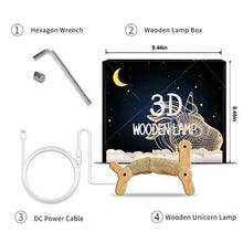 Load image into Gallery viewer, New Dog Folding Wood 3d Lamp Bedroom Children's Room Christmas Gift 3d Night Table Lamps For Bedroom Korean Desk Lamp