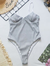 Load image into Gallery viewer, New Sexy Shiny High Cut Push Up One Piece Swimsuit Women Swimwear Female High Cut Monokini Bather Bathing Suit Swim Lady