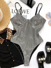 Load image into Gallery viewer, New Sexy Shiny High Cut Push Up One Piece Swimsuit Women Swimwear Female High Cut Monokini Bather Bathing Suit Swim Lady