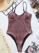 Load image into Gallery viewer, New Sexy Shiny High Cut Push Up One Piece Swimsuit Women Swimwear Female High Cut Monokini Bather Bathing Suit Swim Lady