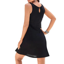Load image into Gallery viewer, New Women Print Sleeveless Hollow-out Round Neck Dress